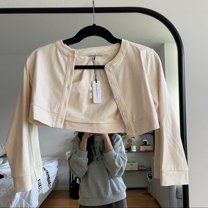 WeWoreWhat Cropped Cardigan, White - XS